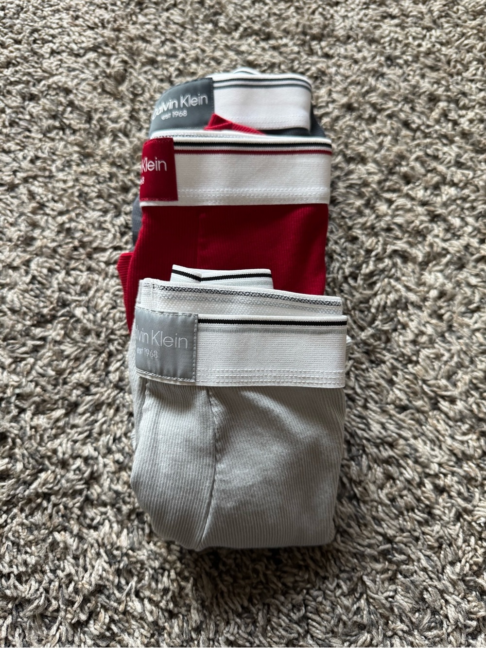 Calvin Klein Boxer Briefs Set in Red & Light Gray